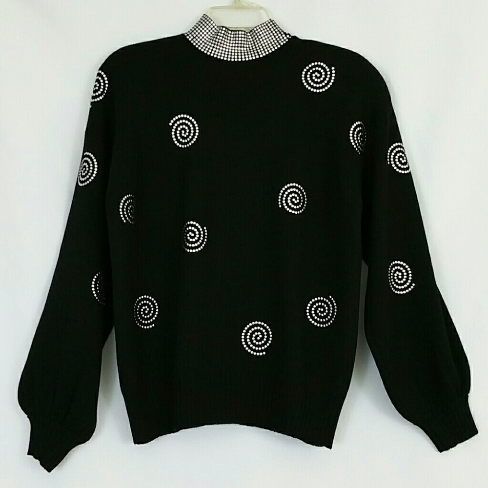 St. John Separates Black Mock Turtleneck SP